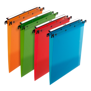 Hængemappe Elba Design til Skuffe V Base, Kasse med 10, A4 Polypropylen gennemsigtig assorteret