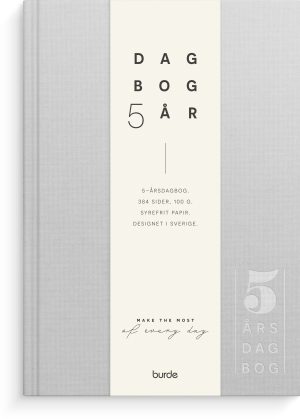 5-års dagbog A5 tekstilpræg lysegrå