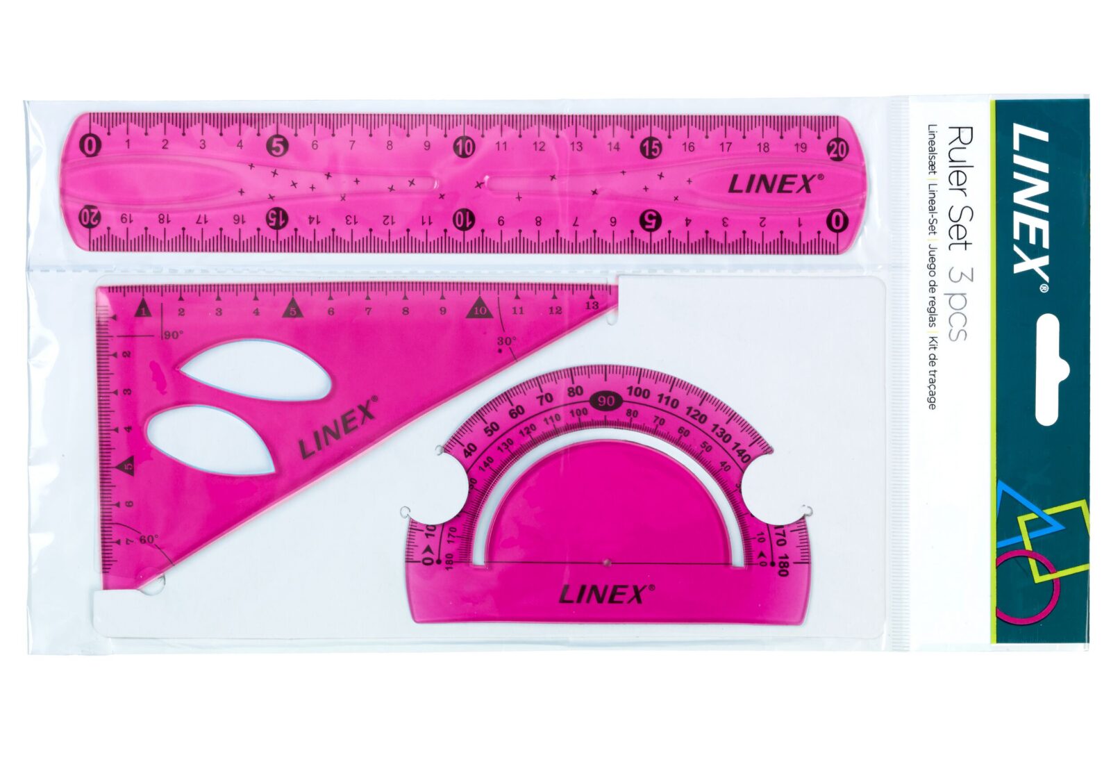 Linex Ruler Set Flex Pink - HJ Kontorcenter A/S