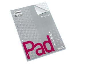 Bantex standardblok, A4, kvadreret, hullet 2-pakk, sidelimet