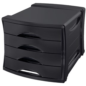 SKUFFEKABINET A4 VIVIDA 4 RUM SORT EUROPOST SKUFFEKABINET A4 VIVIDA 4 RUM SORT EUROPOST