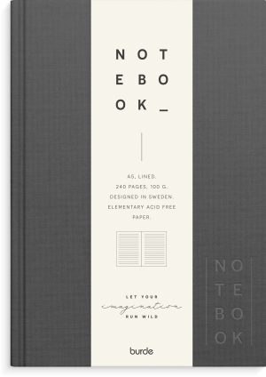 Notebook Textile dark grey lined A5