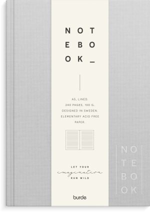 Notebook Textile light grey lined A5