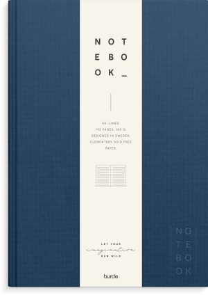 Notebook Textile dark blue lined A4