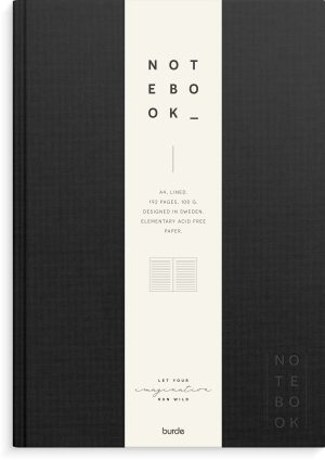 Notebook Textile black lined A4