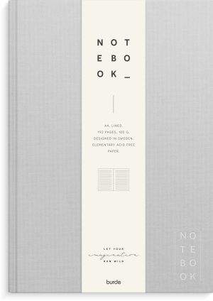 Notebook Textile light grey lined A4