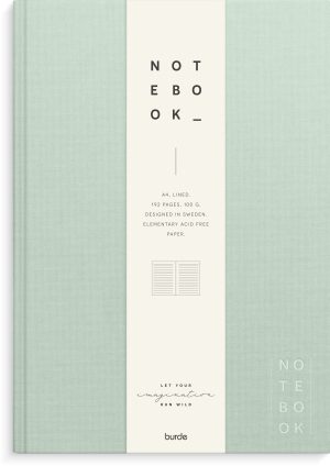 Notebook Textile green lined A4