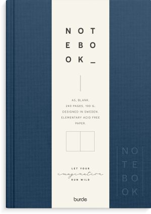 Notebook Textile dark blue unlined A5