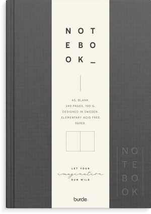 Notebook Textile dark grey unlined A5