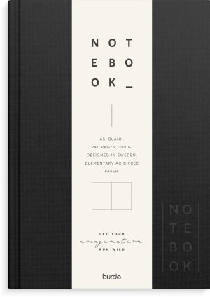 Notebook Textile black unlined A5