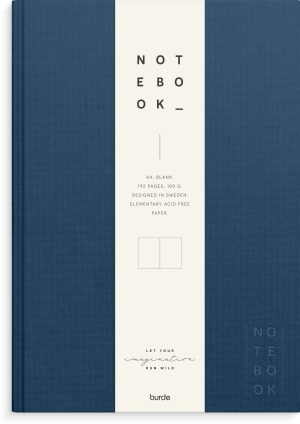 Notebook Textile dark blue unlined A4