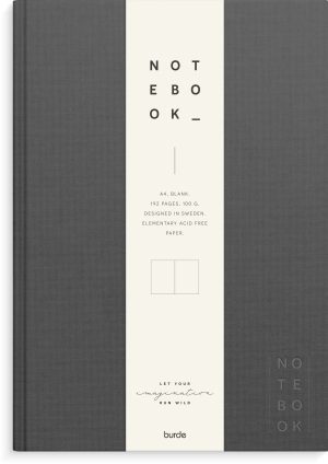 Notebook Textile dark grey unlined A4