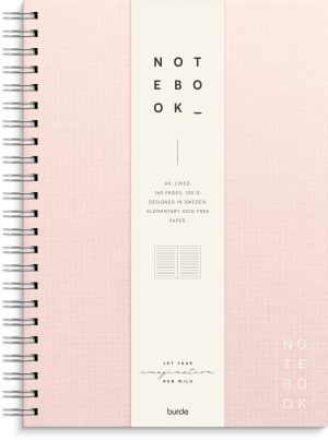 Notebook Textile pink lined A4