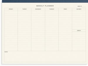 Weekly planner block Textile