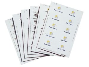 Badgemaker® recycled indstik til navneskilte 54x90mmMikroperforerede indstiksark til navneskilte i format 54x90mm.