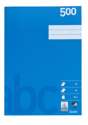 Bantex skolehæfte A5 500 ulinjeret