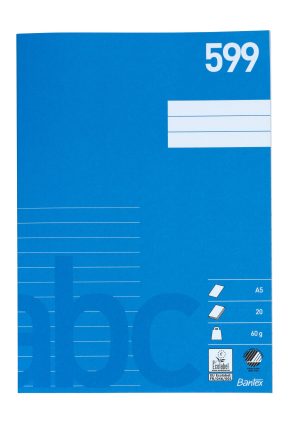 Bantex skolehæfte A5 599 Ulinjeret/linjeret