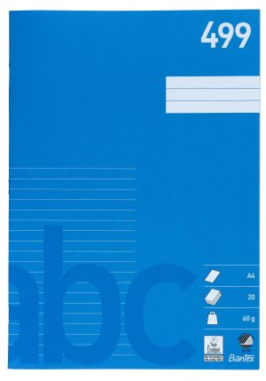 Bantex skolehæfte A4 499 Ulinjeret/linjeret