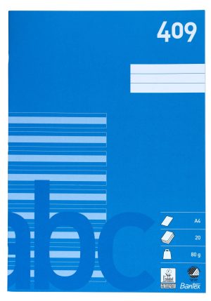 Bantex skolehæfte A4 409 Ulinjeret/linjeret