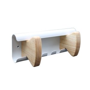 Unilux AURORA knagerække med 2 knager, Hvid / Bøg