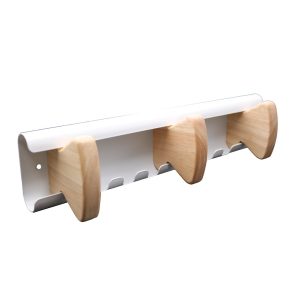 Unilux AURORA knagerække med 3 knager, Hvid / Bøg