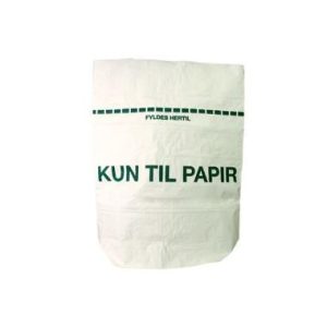 PAPIRSÆK 70X95CM 110 LTR. HVID 1 LAG "KUN TIL PAPIR" 50 STK/P