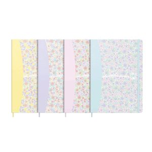 OXFORD Floral A5, dagbog og notesbog, indbundet med hardback-omslag, linjeret, 160 sider, fås i 4 assorterede blomsterdesign, kompatibel med SCRIBZEE