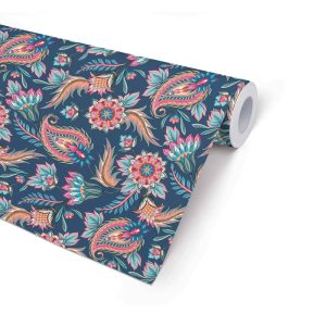 GAVEPAPIR 57 CM " PAISLEY " BLÅ 154M/RL