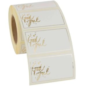 GAVEMÆRKER GOD JUL GULD FOLIE 500 STK  60X35 CM