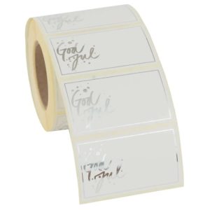 GAVEMÆRKE GOD JUL SØLV FOLIE 500 STK 60X35 MM