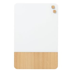 40 x 60 cm. Matt glass white/Oak veneer Magnetic board