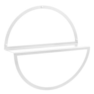 35 cm. Circle shelf, White metal