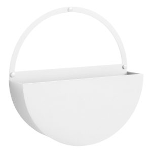 25 cm. Circle Storage shelf. White metal