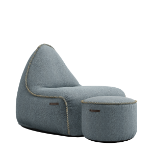 Medley Lounge Chair Dusty Blue + Pouf