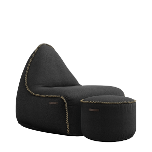 Medley Lounge Chair Black + Pouf