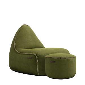 Medley Lounge Chair Moss + Pouf