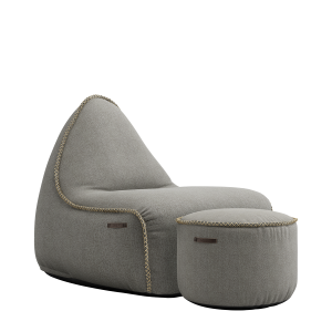 Medley Lounge Chair Grey + Pouf