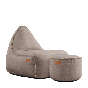 Canvas Lounge Chair Sand + Pouf