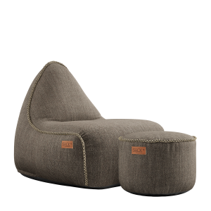 Cobana Lounge Chair Brown + Pouf