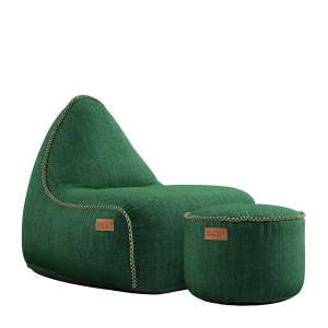 Cobana Lounge Chair Green + Pouf