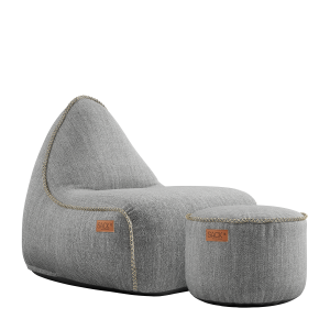 Cobana Lounge Chair Light Grey + Pouf