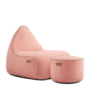 Cobana Lounge Chair Rose + Pouf