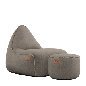 Cobana Lounge Chair Taupe + Pouf
