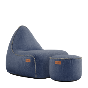 Cobana Lounge Chair Indigo + Pouf