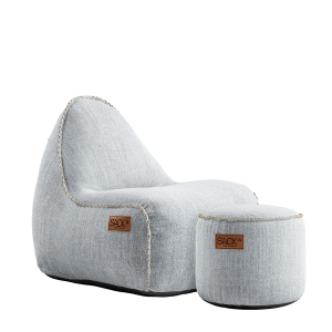 Cobana Lounge Chair jr. White + Pouf