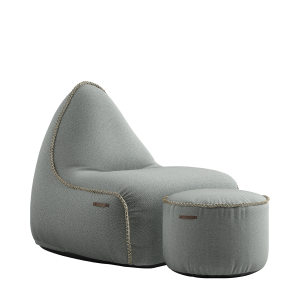 Cura Lounge Chair Grey + Pouf