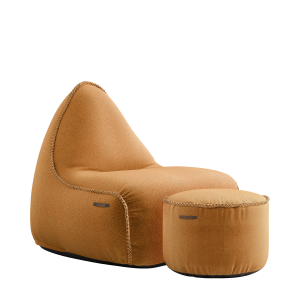 Cura Lounge Chair Curry + Pouf