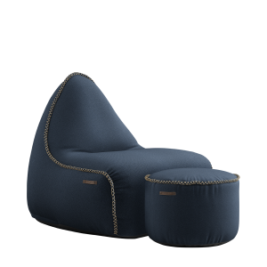 Cura Lounge Chair Dark Blue + Pouf