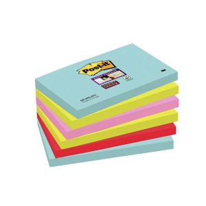 POST-IT BLOKKE SUPER STICKY MIAMI ASS 76X127MM 90BL. 6BLK