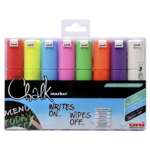 UNI CHALK MARKER PWE-8K SÆT/8 STK BRED UDGAVE